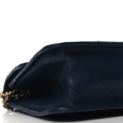 Chanel Caviar Quilted Large Sweet Classic Flap Navy Blue 9 of 11