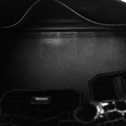 Hermes Shiny Niloticus Crocodile Birkin 30 Black 5 of 11