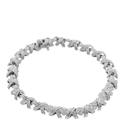 Tiffany 18K White Gold Diamond Signature X Bracelet 1 of 4