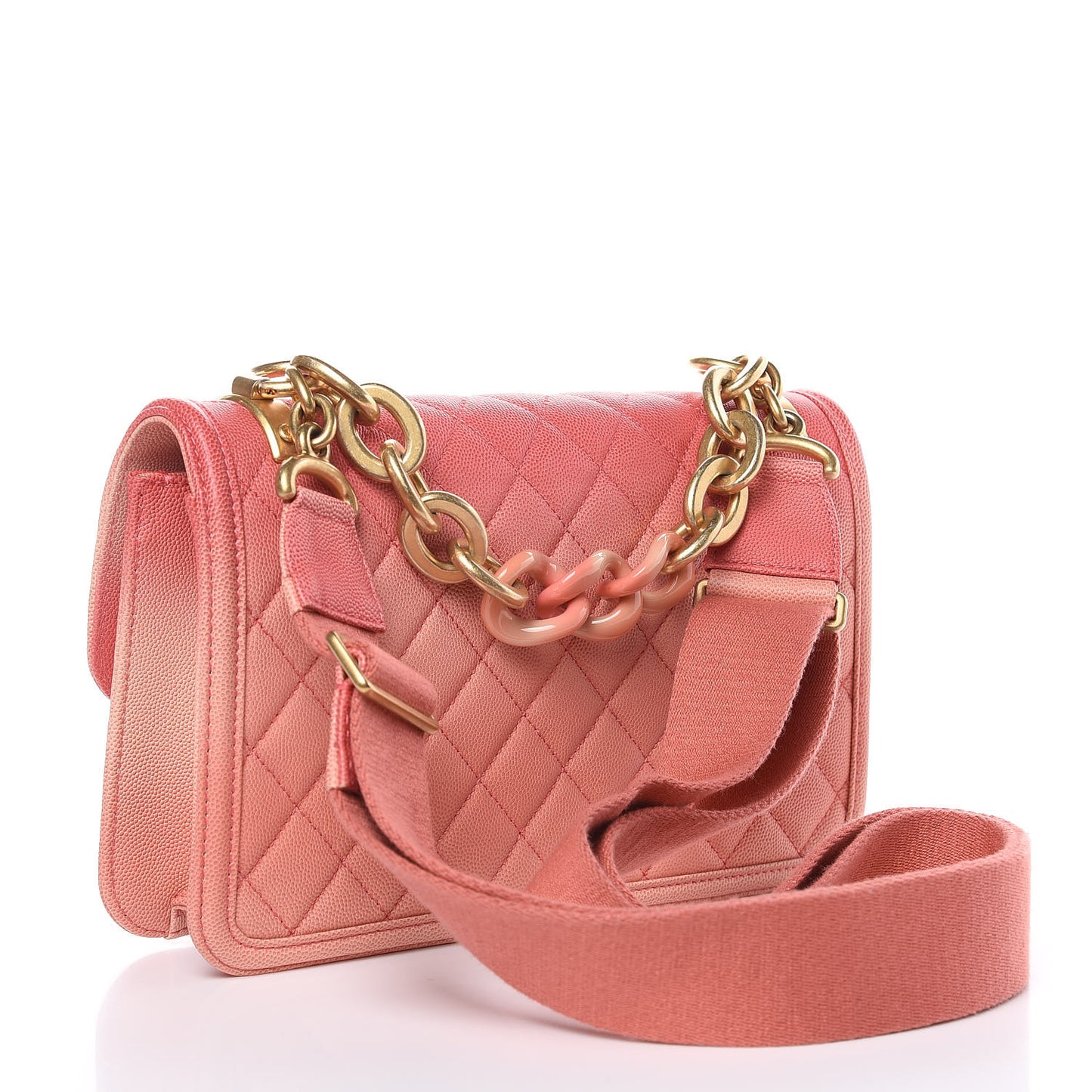 Caviar Quilted Medium Sunset On The Sea Flap Coral