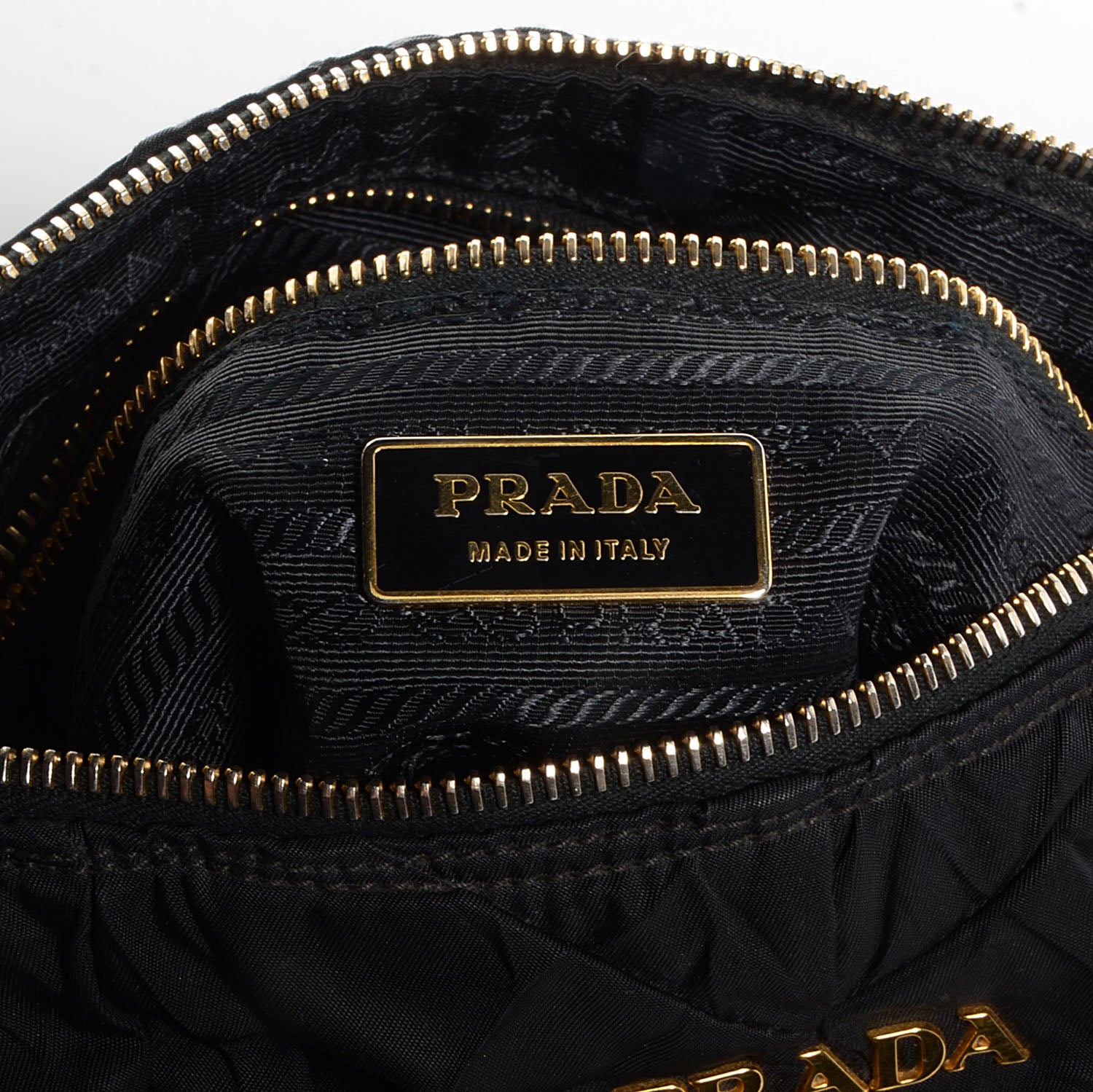 Prada Tessuto Nylon Chevron Quilted Chain Bag Nero Black 5 of 8