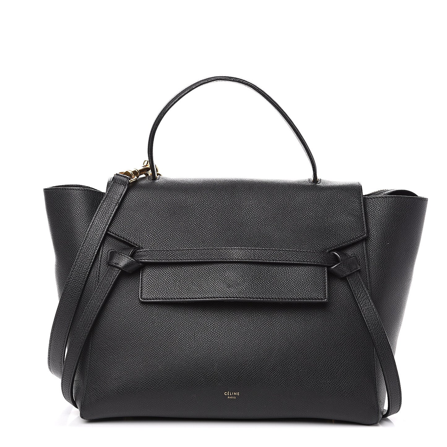 Grained Calfskin Mini Belt Bag Black