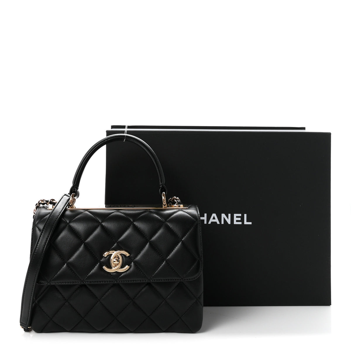 Chanel Lambskin Quilted Small Trendy CC Dual Handle Flap Bag Black 11 of 11