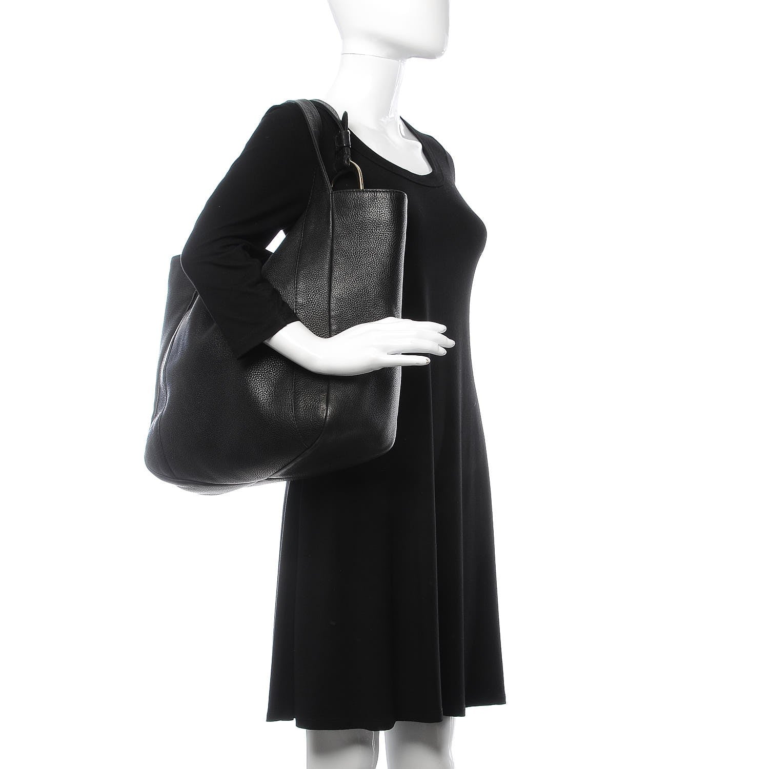 Gucci Pebbled Calfskin Greenwich Tote Black 2 of 9
