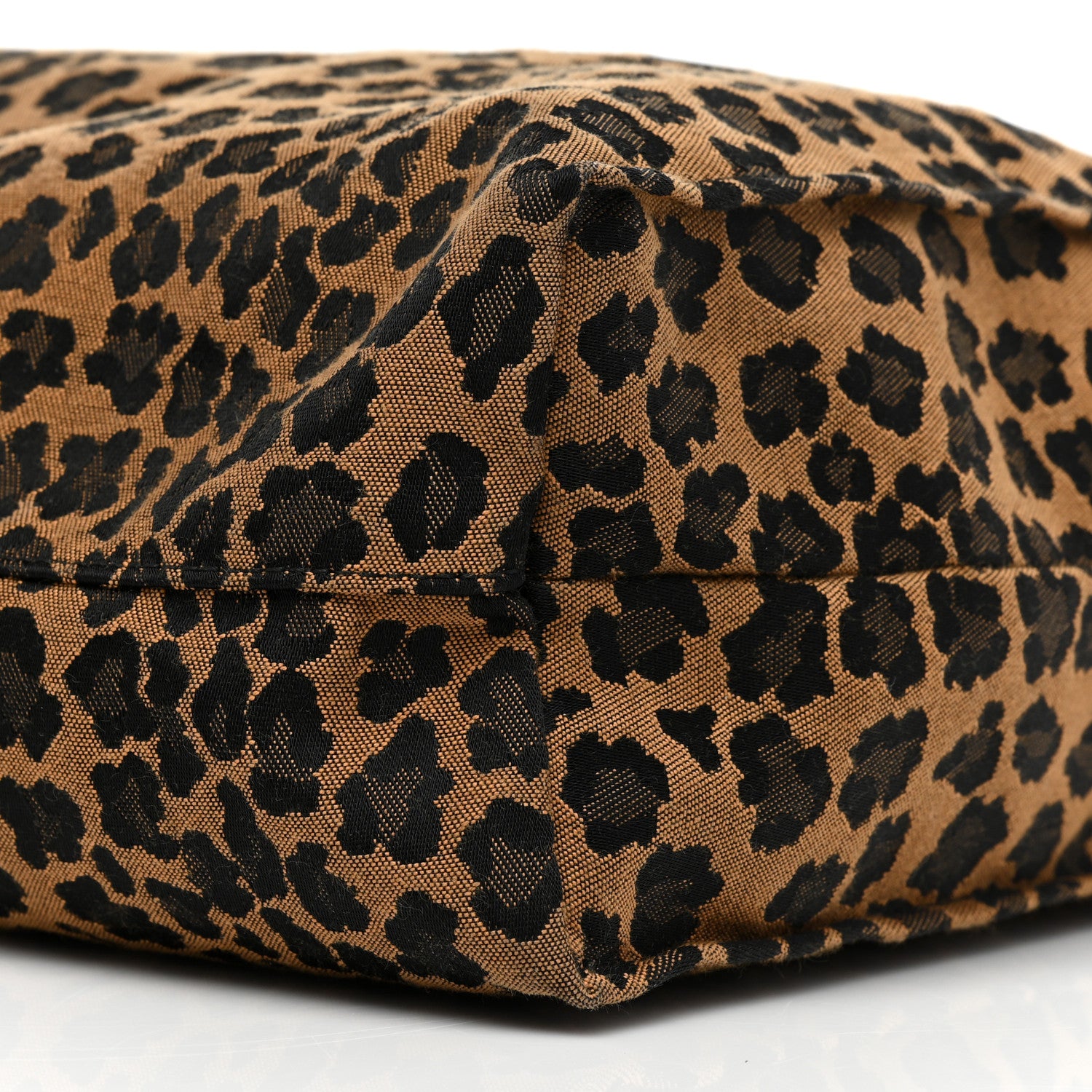 Fendi Jacquard Leopard Print Shopping Tote Brown Red 7 of 9