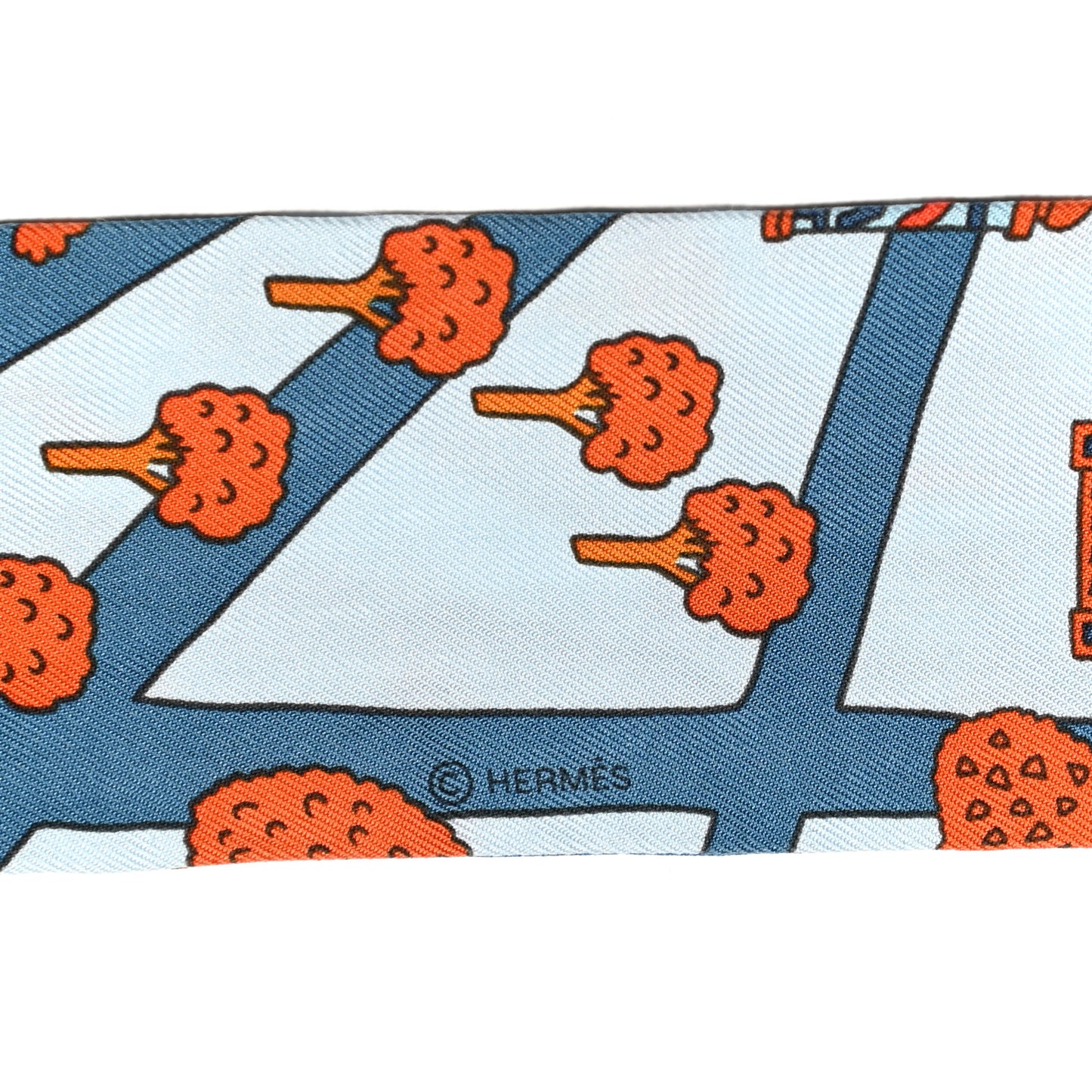 Silk Les Nouveaux Amoureux de Paris Twilly Ciel Blue Jean Orange