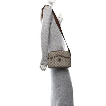 Gucci GG Supreme Monogram Azalea Calfskin Retro Interlocking G Messenger Shoulder Bag Beige Ebony Brown Sugar 2 of 10