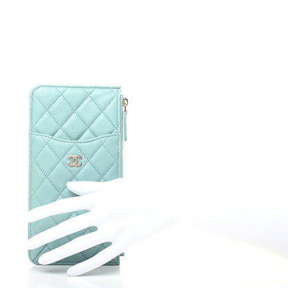 Chanel Caviar Quilted Classic iPhone Pouch Blue 2 of 8