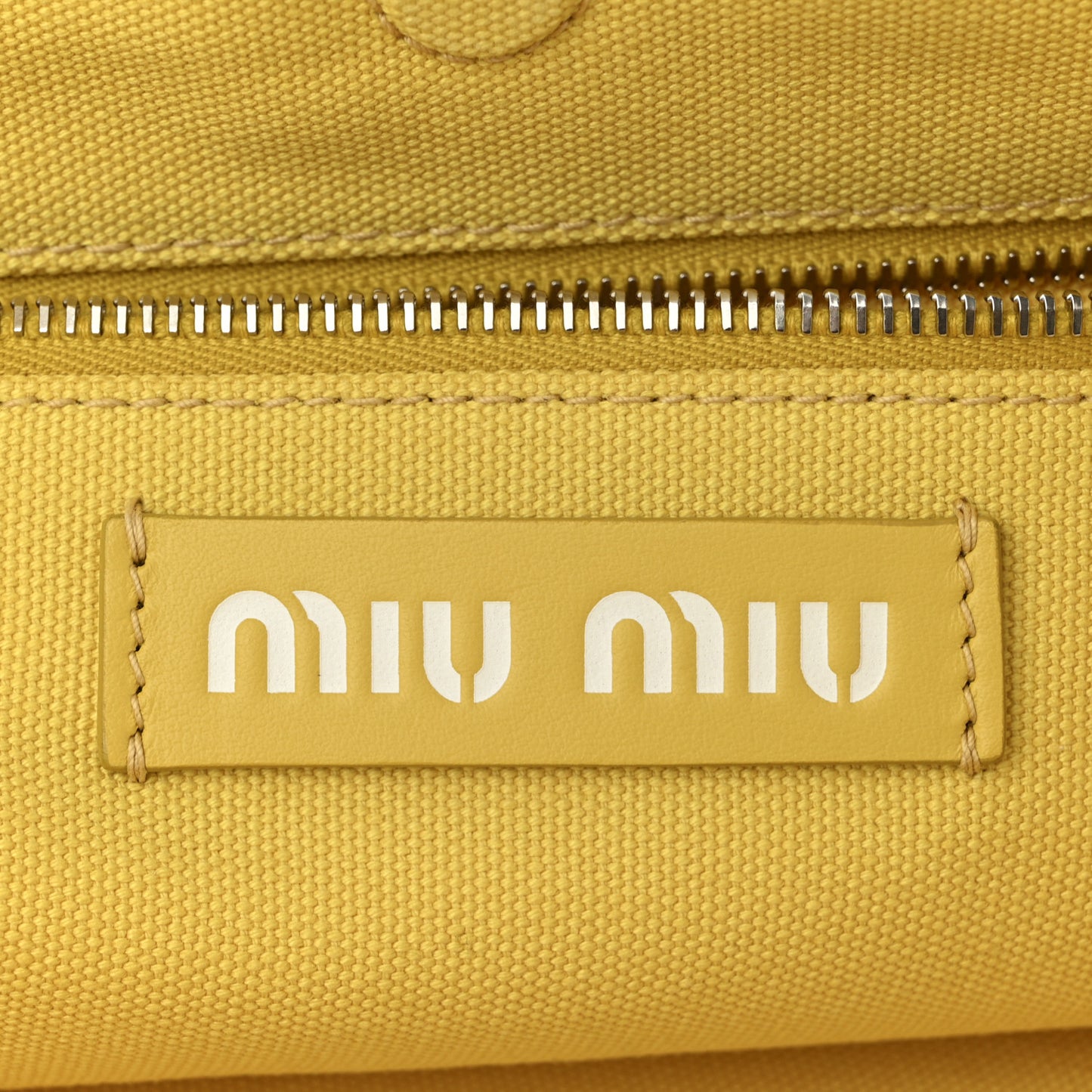 Canvas Calfskin Shopping Tote Yellow