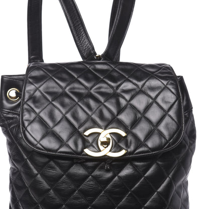 Chanel Lambskin Quilted Drawstring Backpack Black 11 of 13