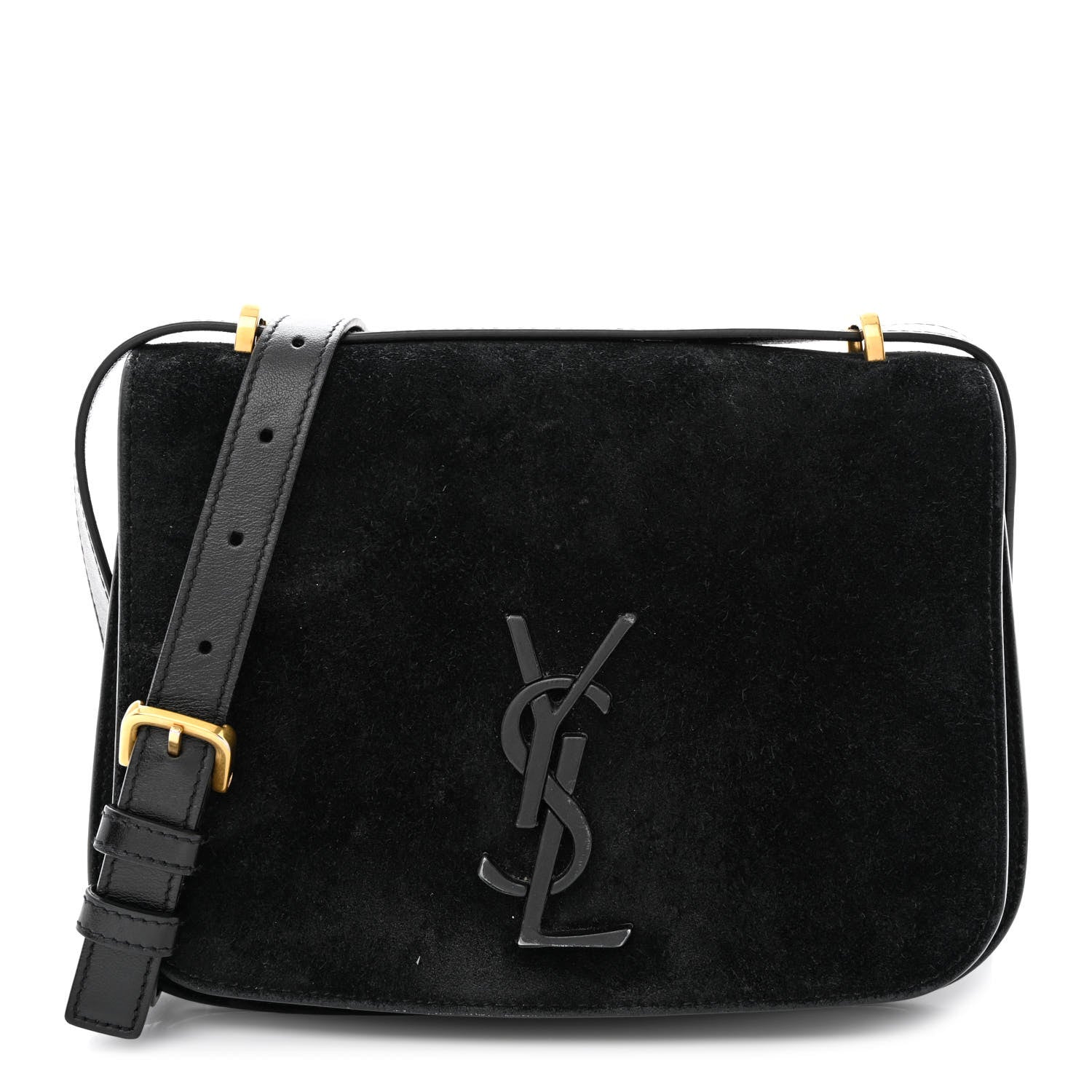 Saint Laurent Suede Small Spontini Saddle Bag Black 1 of 12