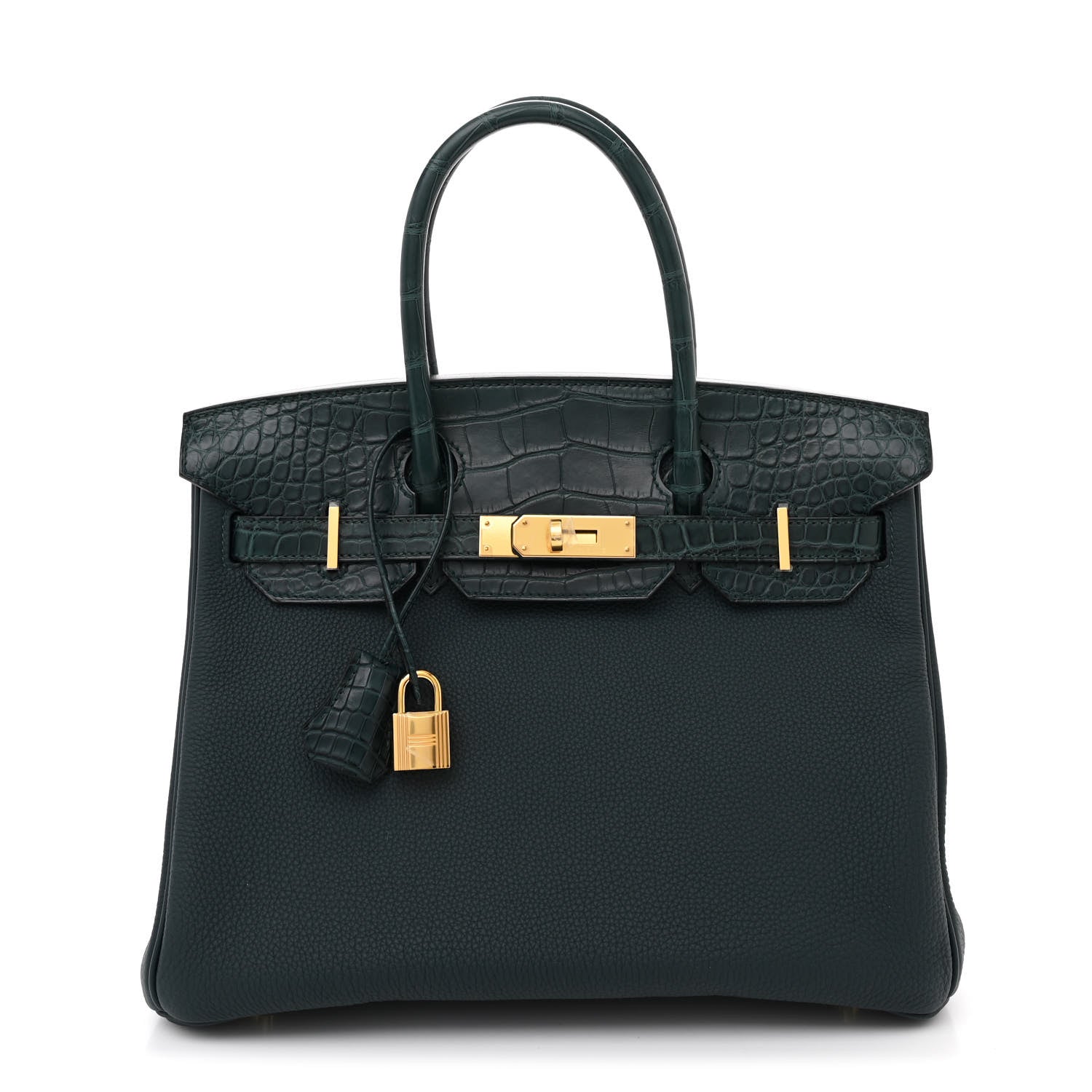 Hermes Togo Matte Alligator Birkin Touch 30 Vert Cypress 1 of 11