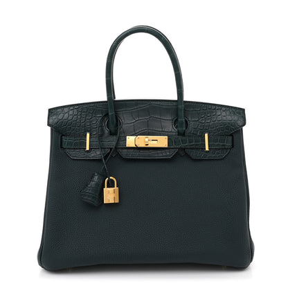 Hermes Togo Matte Alligator Birkin Touch 30 Vert Cypress 1 of 11