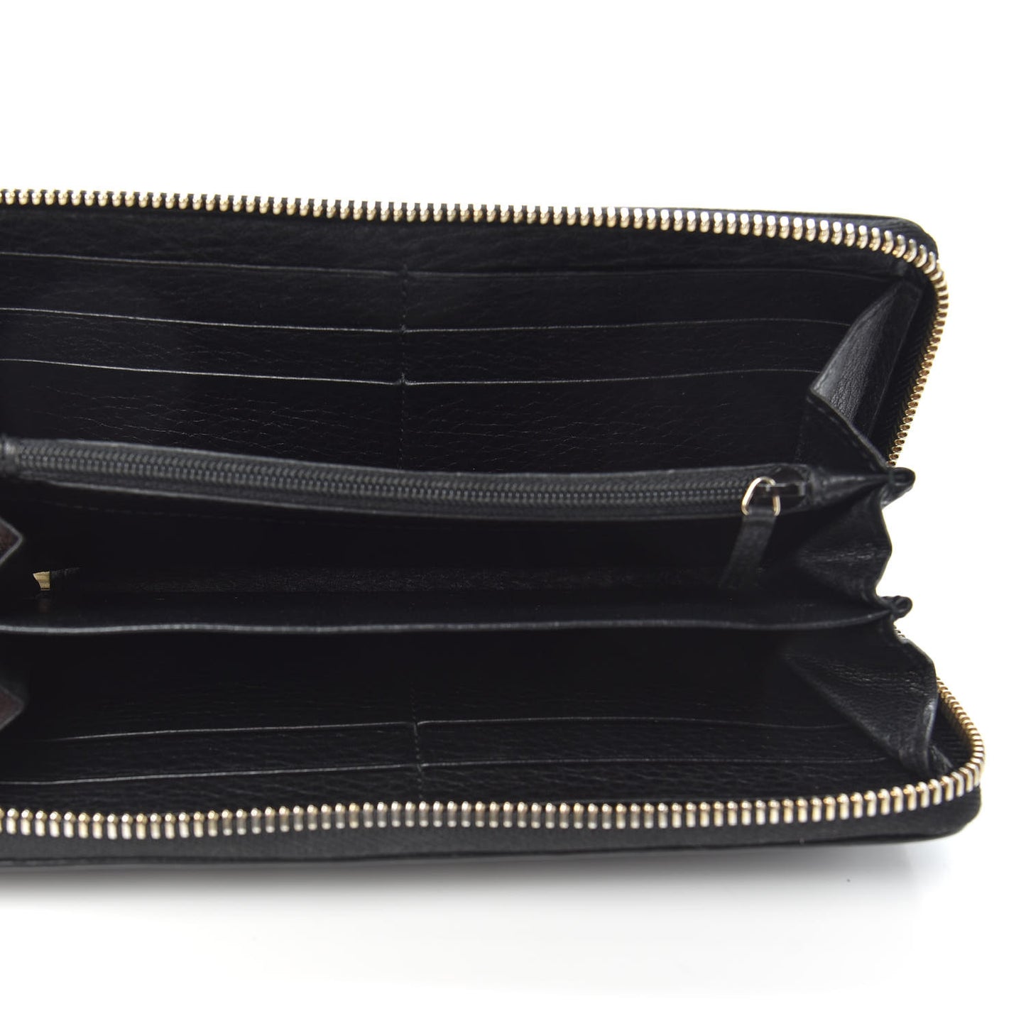 Pebbled Calfskin Soho Zip Around Wallet Black