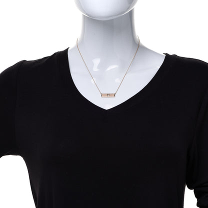 Tiffany 18K Rose Gold T Open Horizontal Bar Pendant Necklace 2 of 6