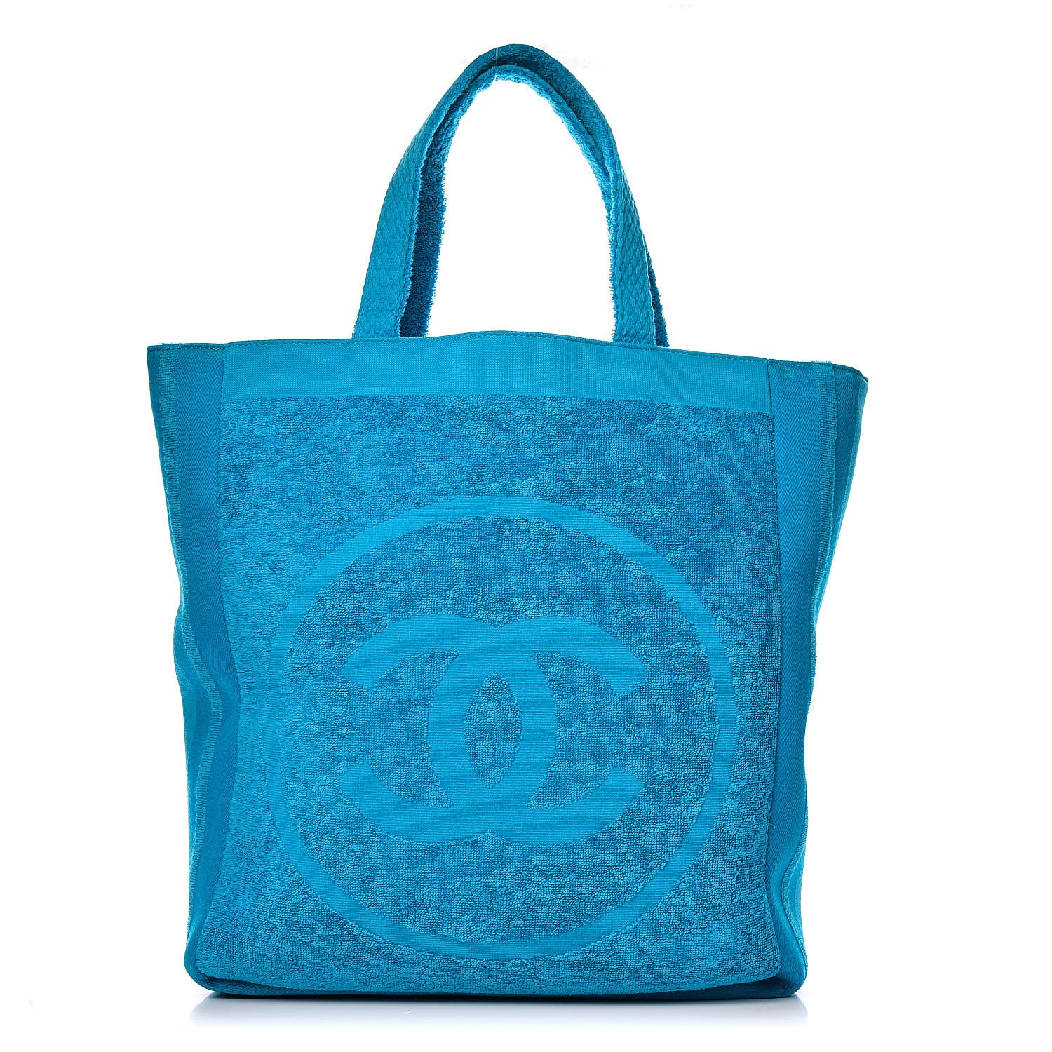 Chanel Terry Cotton CC Beach Tote Towel Set Blue 4 of 12