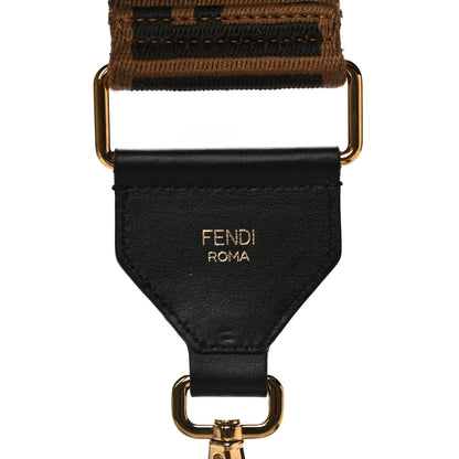 Fendi Ribbon Vitello Seta FF 1974 Adjustable Strap You Fango Marrone Black 6 of 9