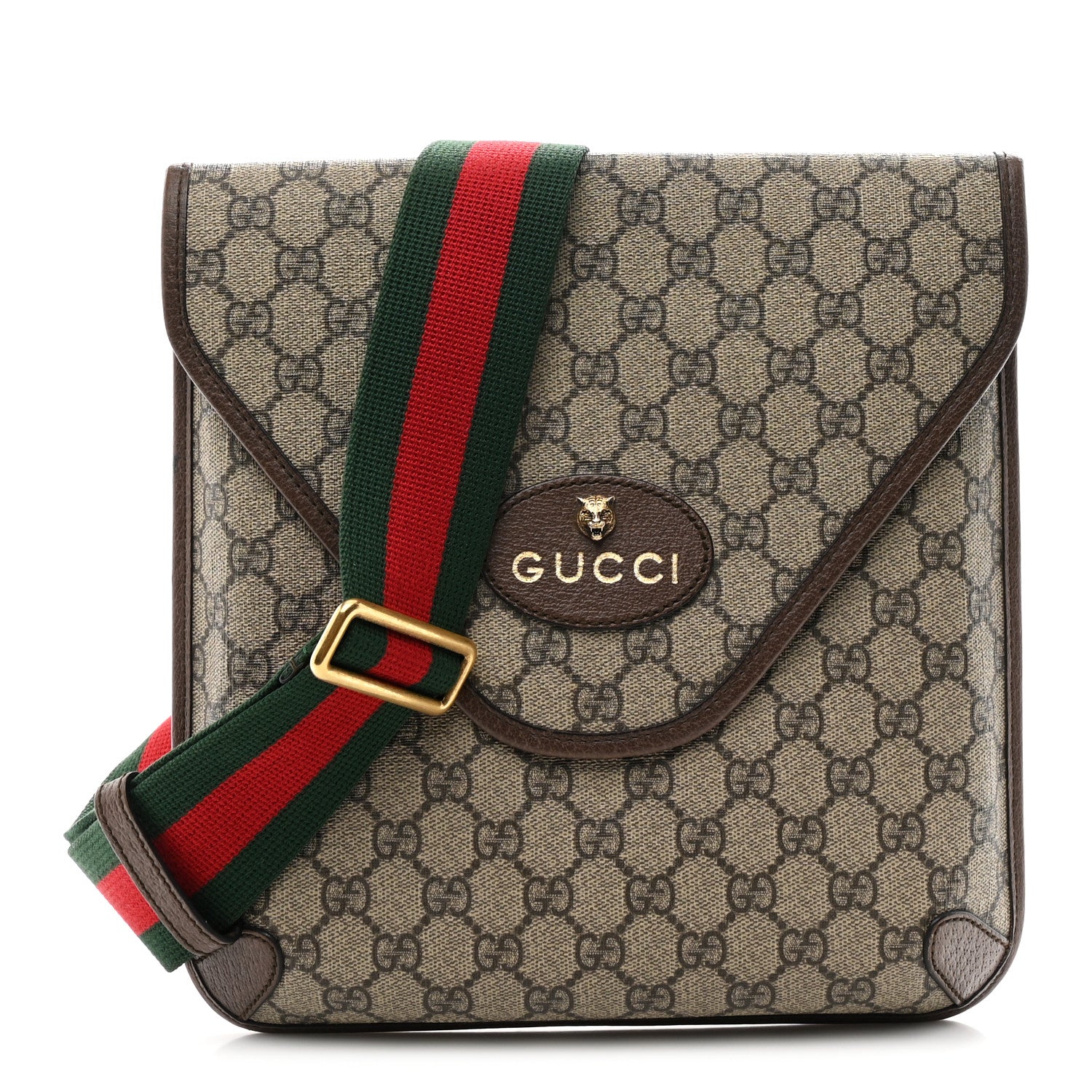 Gucci GG Supreme Monogram Web Medium Neo Vintage Flap Messenger Bag Beige New Acero 1 of 10