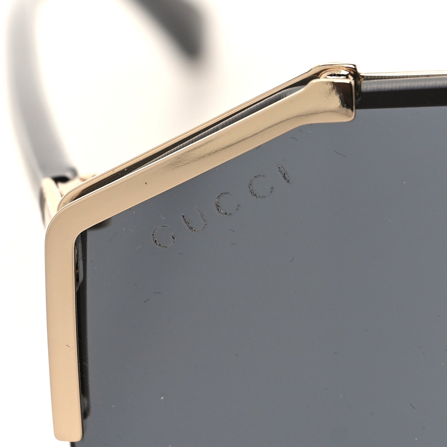 Metal Rimless Square Sunglasses GG0291S Black Gold