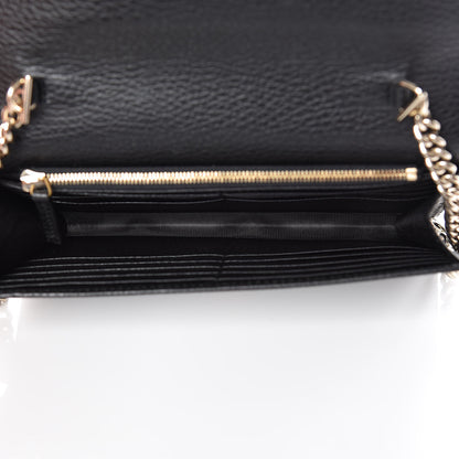 Gucci Dollar Calfskin Interlocking G Chain Wallet Black 5 of 10
