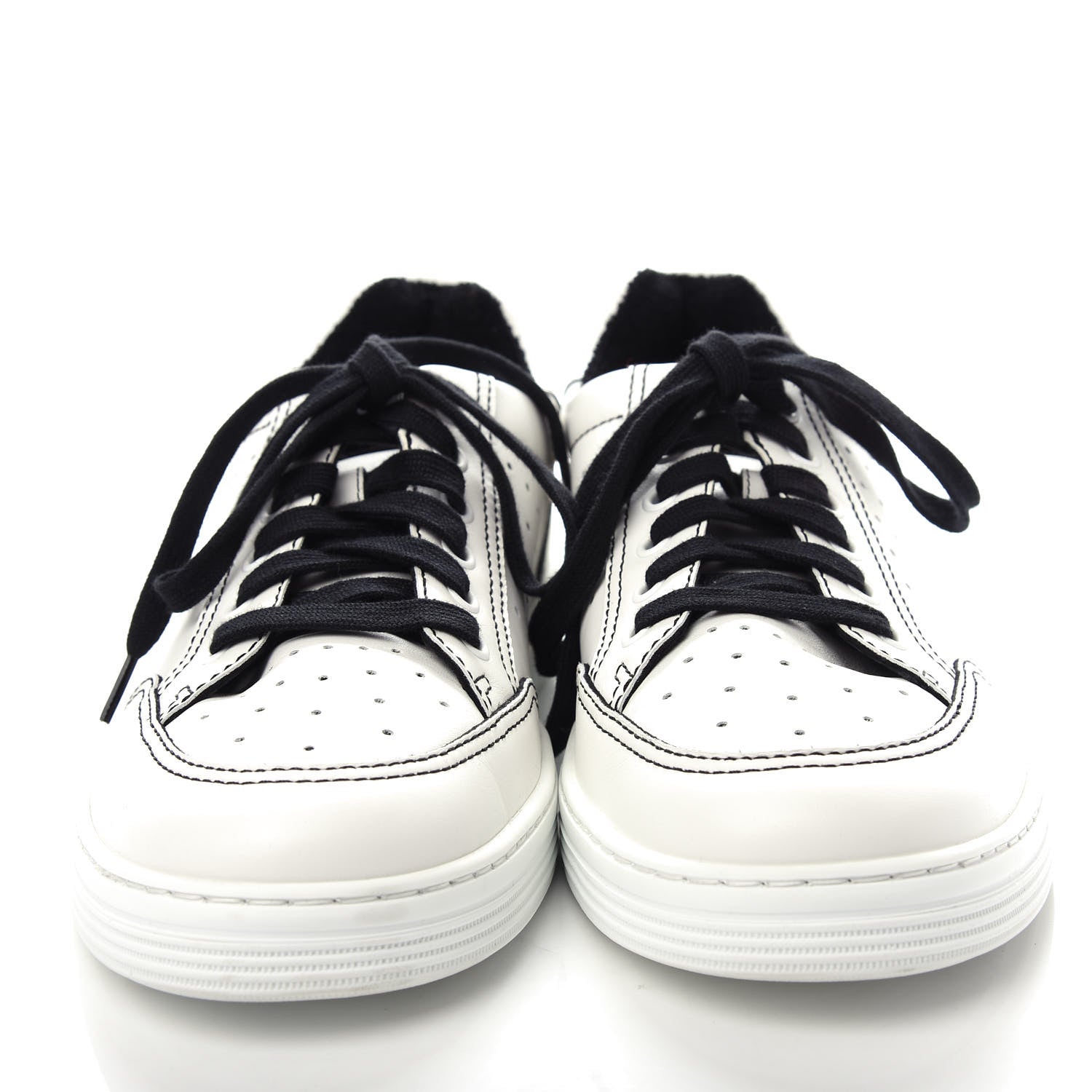 Chanel Calfskin Womens Logo Sneakers 41 Black White 5 of 11