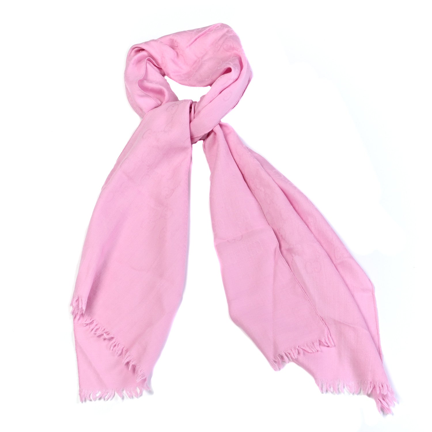 Gucci Wool Silk GG Monogram GGNat Scarf Rose 1 of 4