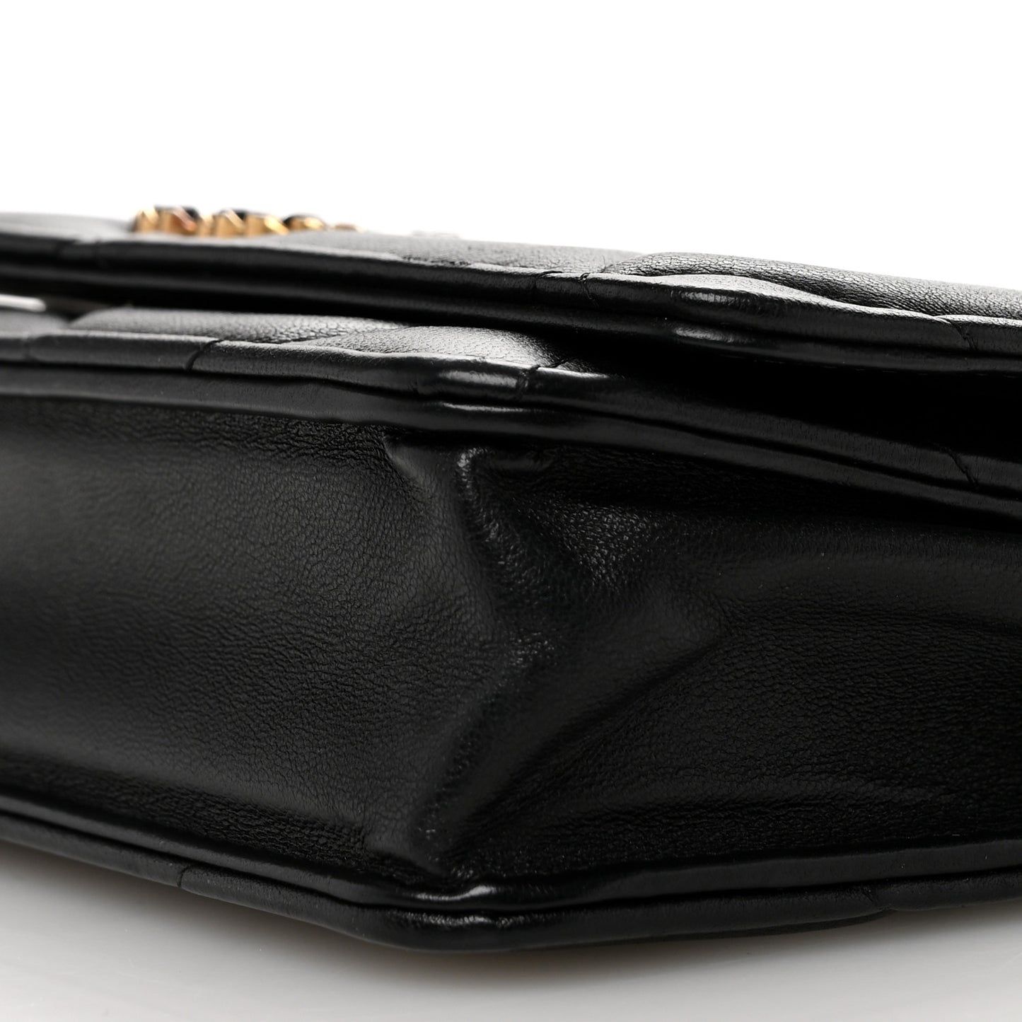 Lambskin Quilted Chanel 19 Wallet On Chain WOC Black