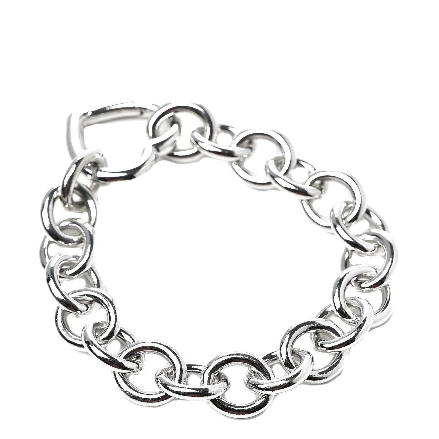 Sterling Silver Open Heart Clasp Bracelet