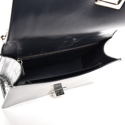 Christian Dior Metallic Patent Micro-Cannage Medium Diorama Flap Bag Silver 5 of 7