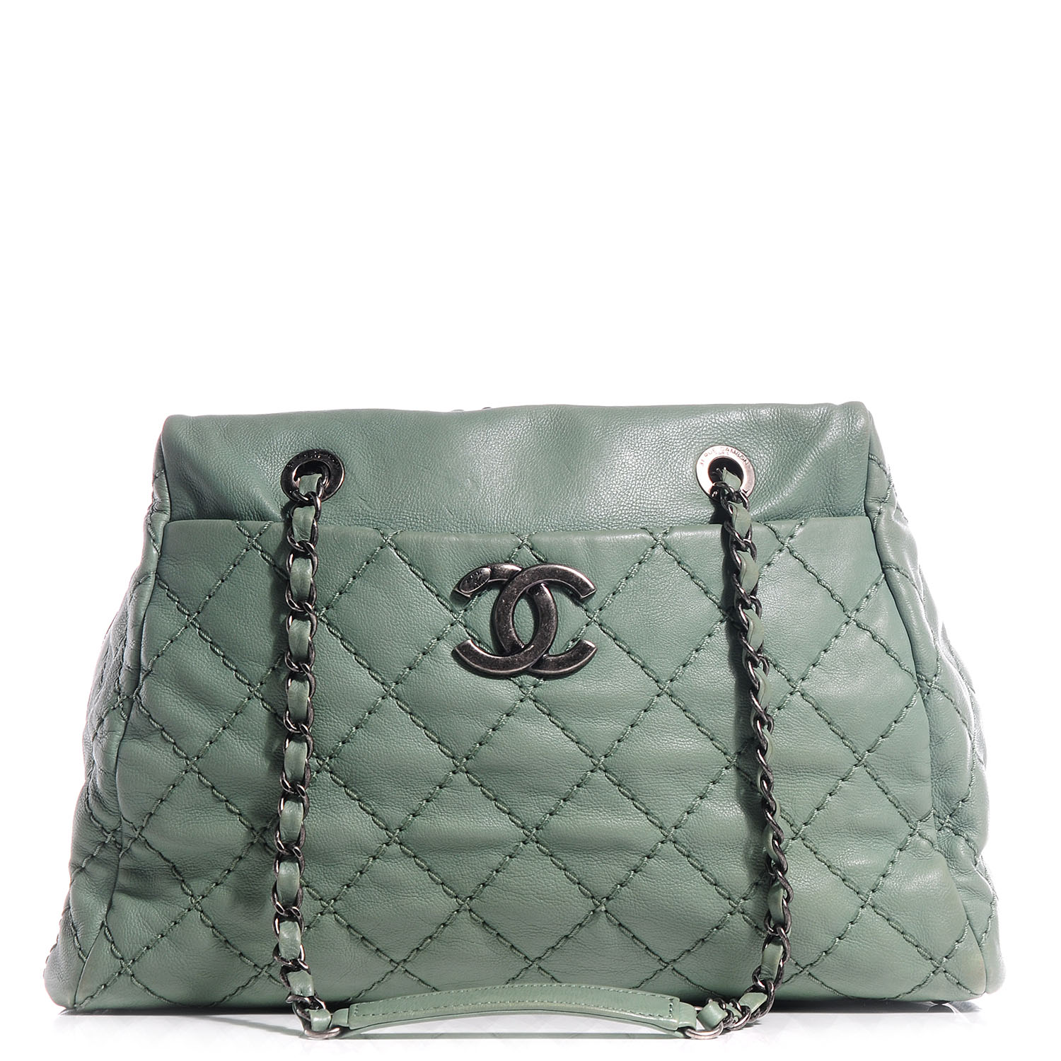 Chanel Calfskin Medium Stitch It Tote Green 1 of 7
