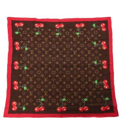 Louis Vuitton Cotton Monogram Cerises Scarf 1 of 3
