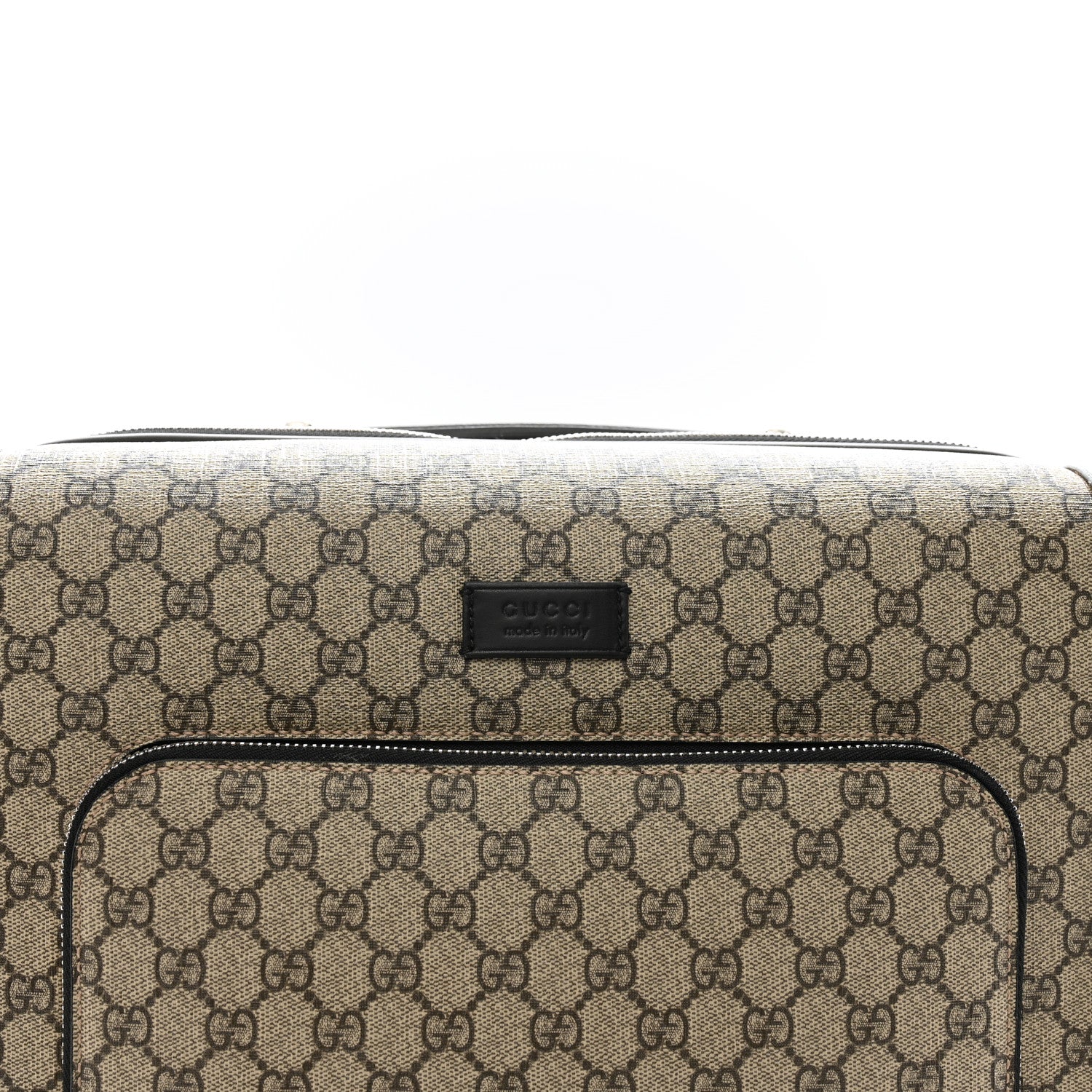 Gucci GG Supreme Monogram Calfskin Carry On Trolley Beige Ebony Black 7 of 14