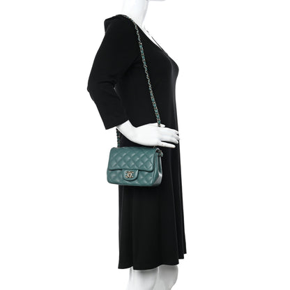 Chanel Lambskin Quilted Mini Square Flap Green 2 of 11