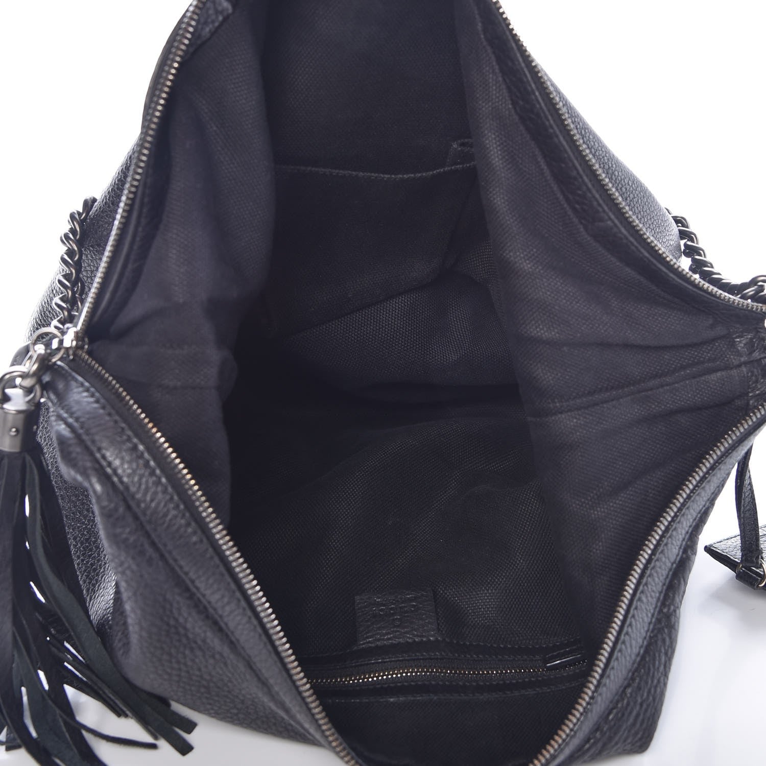 Gucci Pebbled Calfskin Medium Soho Chain Hobo Black 5 of 9
