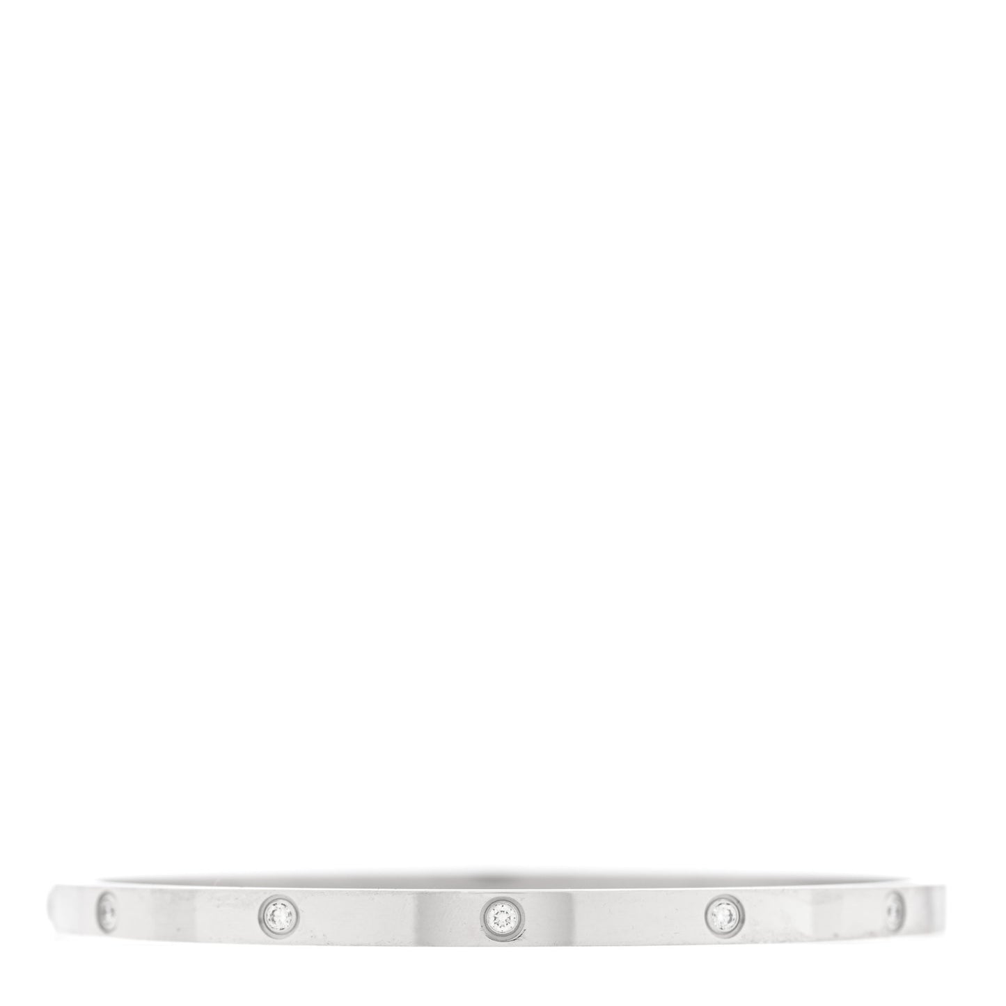 18K White Gold 10 Diamond Small LOVE Bracelet 17