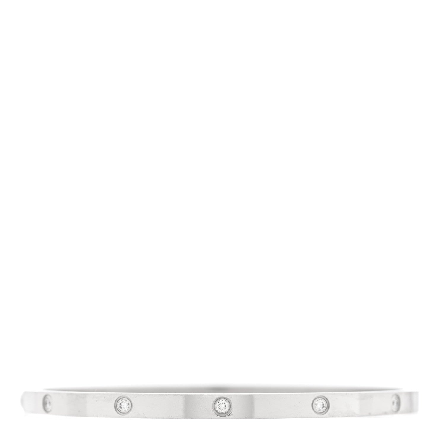 Cartier 18K White Gold 10 Diamond Small LOVE Bracelet 17 2 of 7