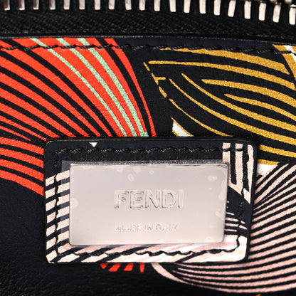 Fendi Calfskin Orchid Large Peekaboo Iconic Satchel Black Multicolor 6 of 10