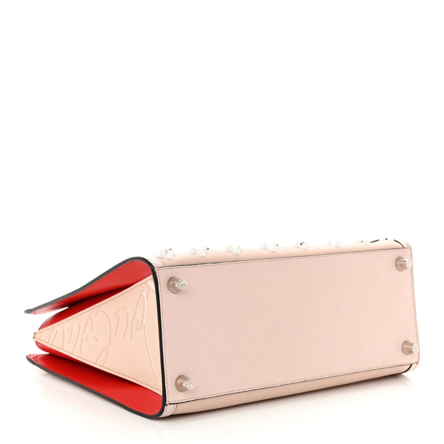 Christian Louboutin Calfskin Spikes Loubinthesky Medium Paloma Beige 4 of 16