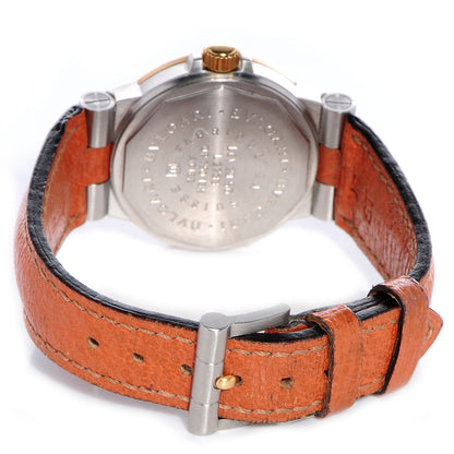 Bulgari Stainless Steel 18K Yellow Gold Calfskin 30mm Diagono Automatic Watch Black 3 of 6