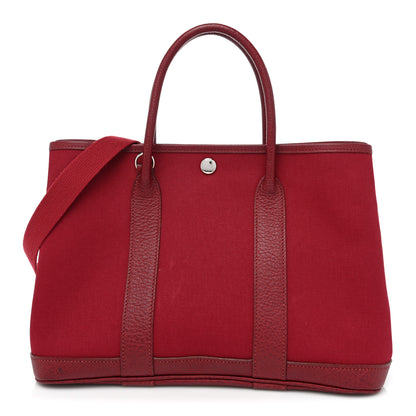 Hermes Toile Buffle Garden Party 30 TPM Rouge Imperial 1 of 11