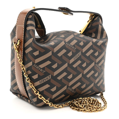 Versace Coated Canvas La Greca Signature Mini Bag Black Carmel 3 of 10