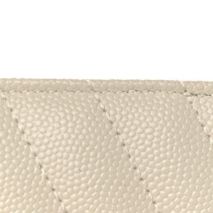 Saint Laurent Grain De Poudre Matelasse Chevron Monogram Envelope Clutch Blanc Vintage 10 of 11