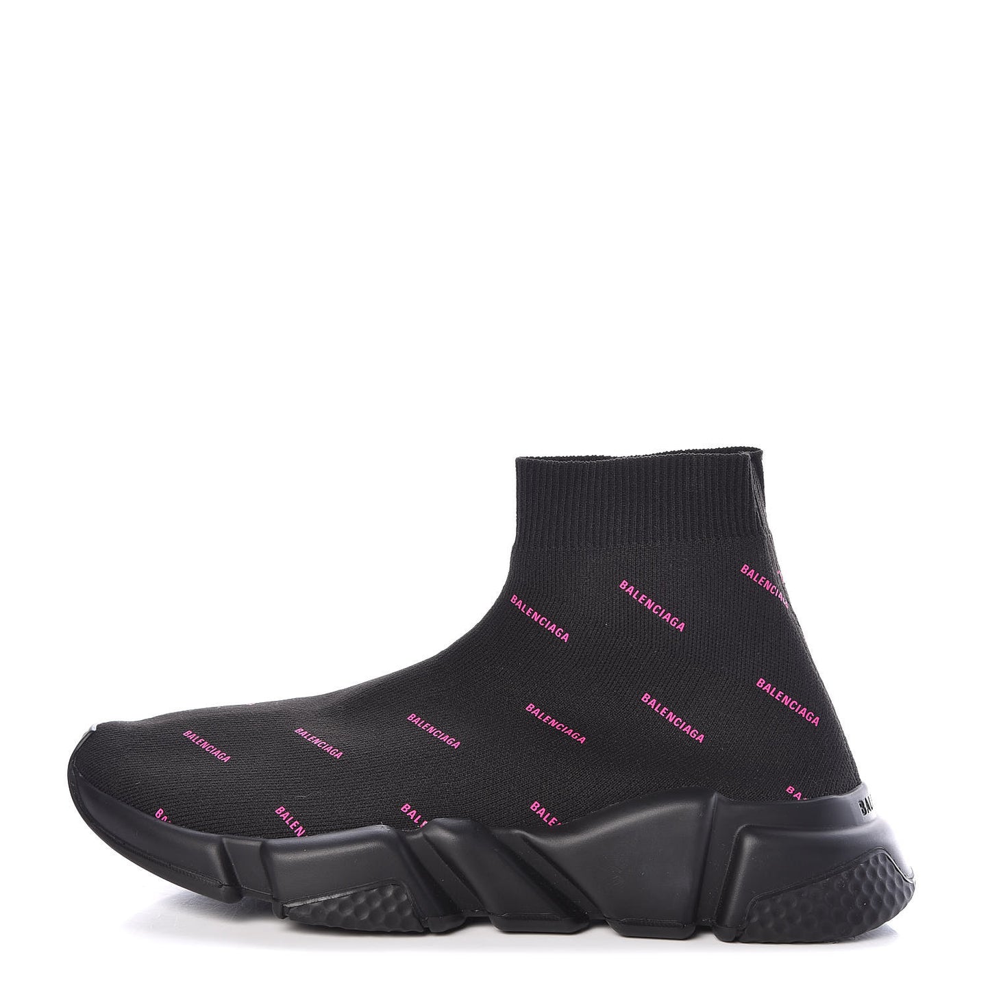 Neoprene Knit Allover Logo Womens Speed Sneakers 39 Black Fuchsia