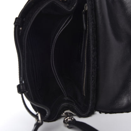 Saint Laurent Shearling Toy Loulou Shoulder Bag Black 5 of 13
