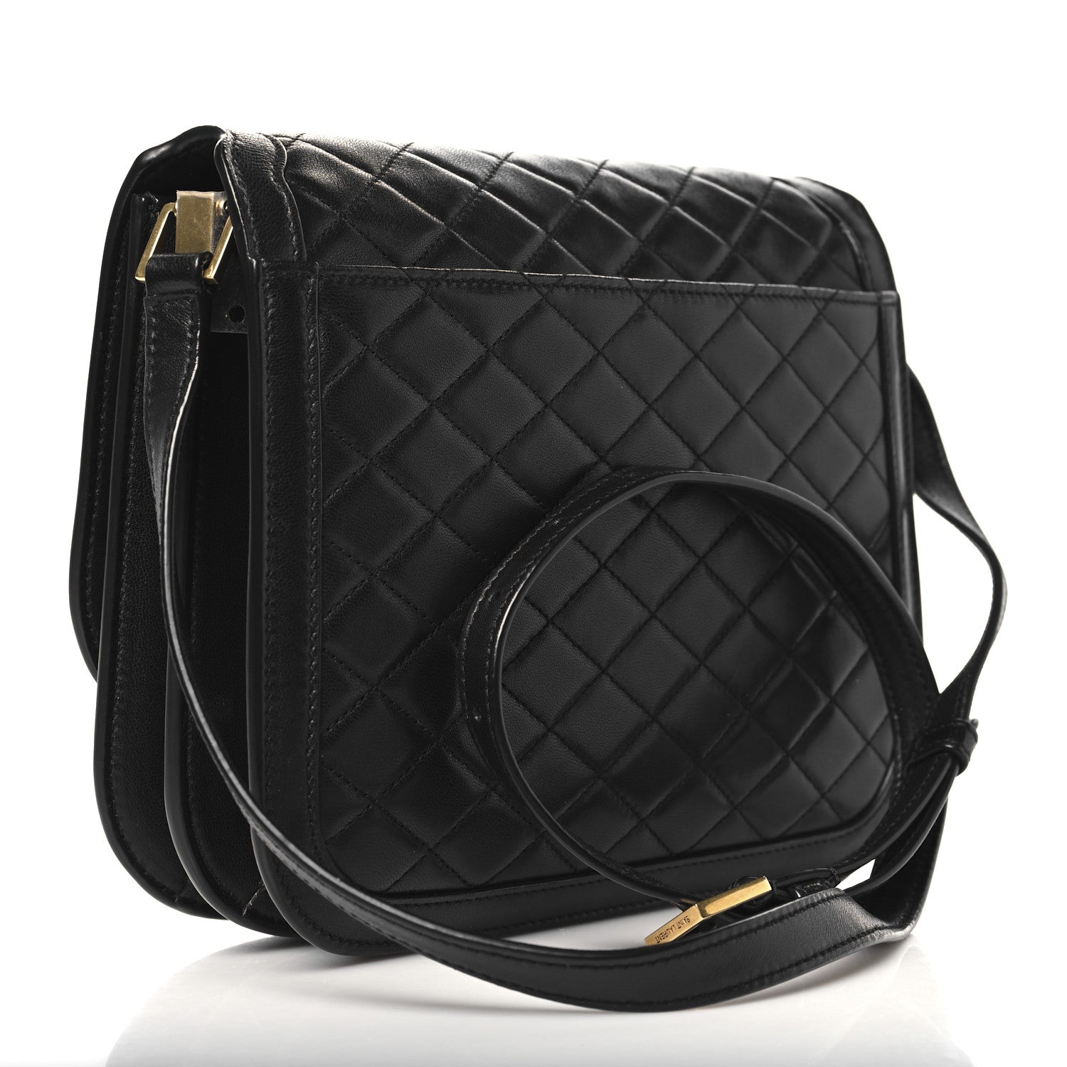 Saint Laurent Lambskin Quilted Monogram Medium Solferino Satchel Black 3 of 10