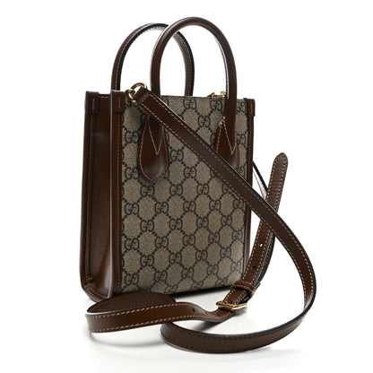 Gucci GG Supreme Monogram Azalea Calfskin Mini Retro Interlocking G Tote Bag Beige Ebony Brown Sugar Beige Ebony Brown Sugar 3 of 10