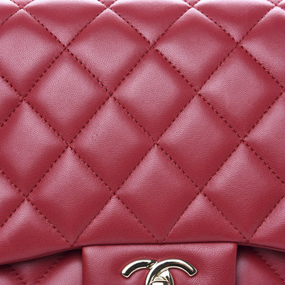 Chanel Lambskin Quilted Jumbo Double Flap Red 10 of 11