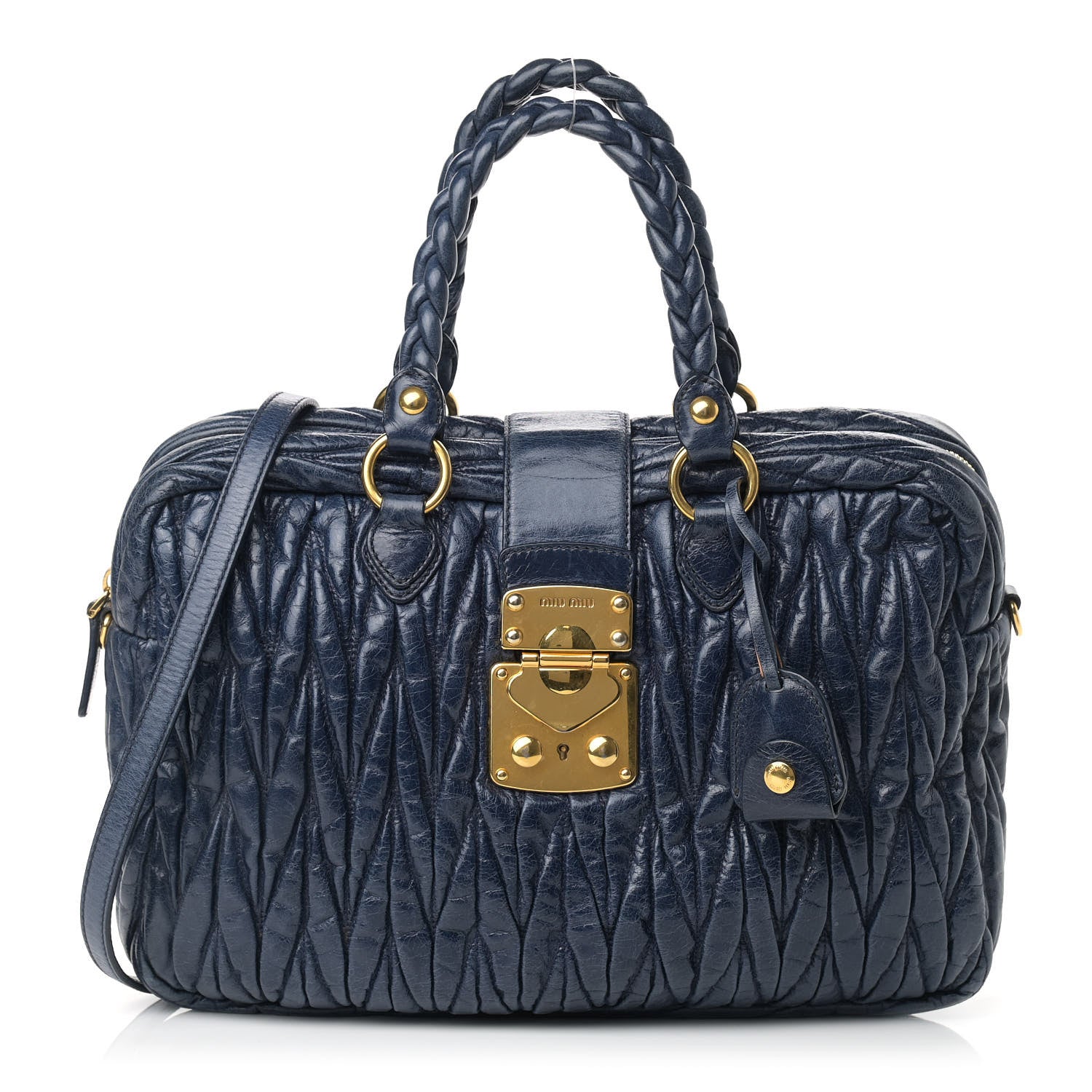 Miu Miu Nappa Matelasse Satchel Bleuette 1 of 11