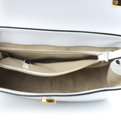 Chloe Calfskin Crocodile Embossed Small C Double Carry Brilliant White 6 of 12