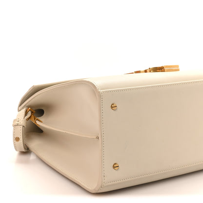 Saint Laurent Smooth Calfskin Medium Classic Monogram Cassandra Top Handle Crema Soft Rouge Legion 8 of 10